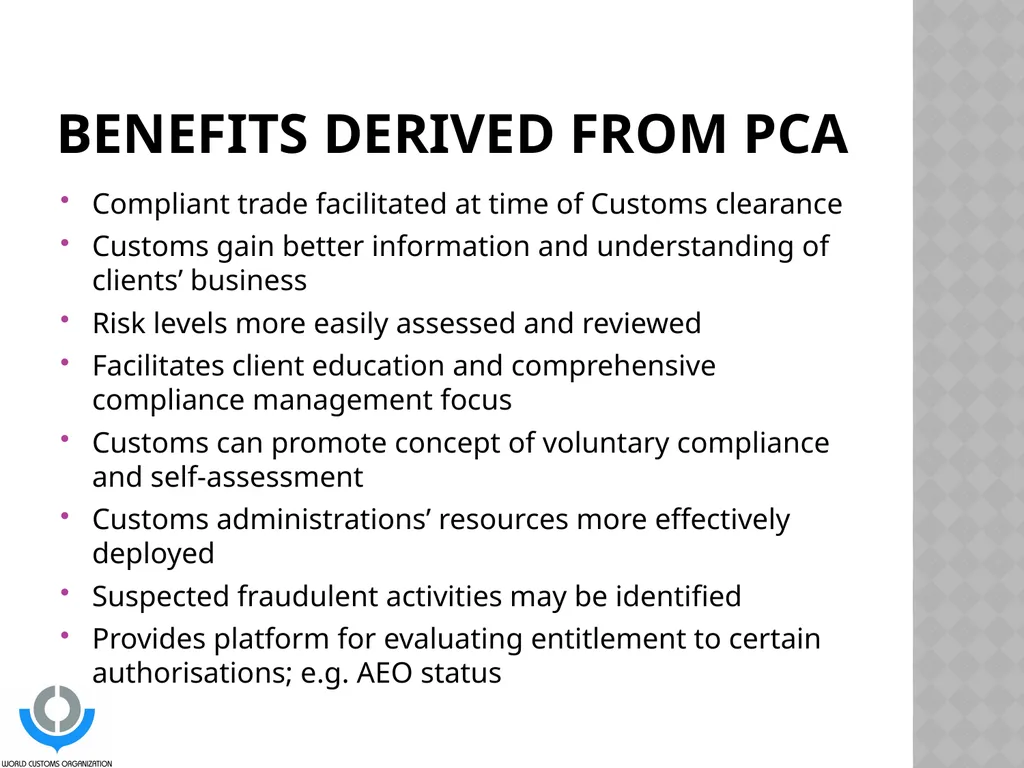 STRATEGIC PLANNING FOR Post-Clearance Audit (PCA) - slide 5 of 16