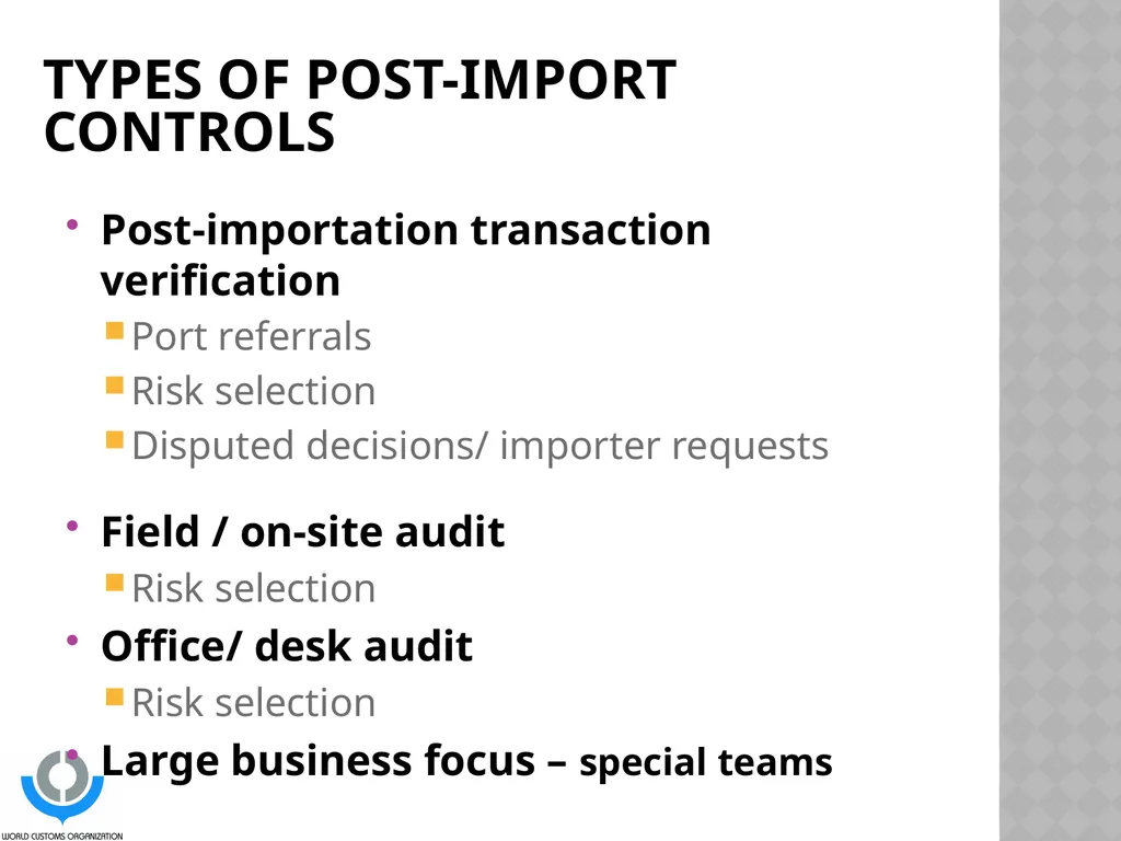 STRATEGIC PLANNING FOR Post-Clearance Audit (PCA) - slide 6 of 16