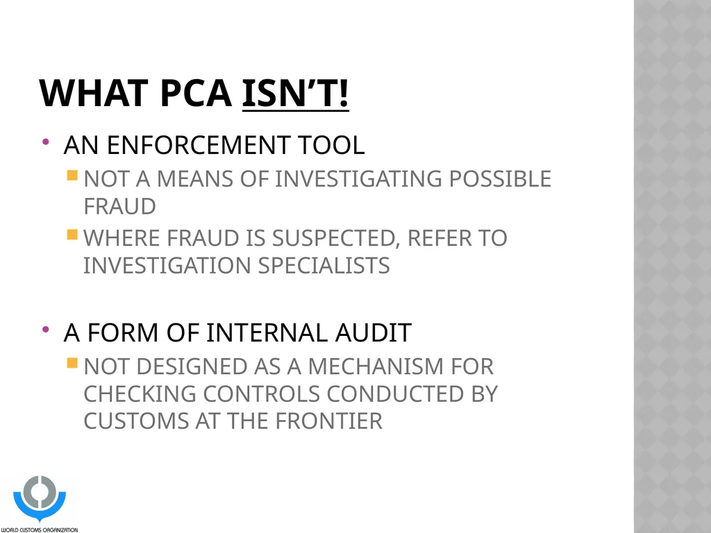 STRATEGIC PLANNING FOR Post-Clearance Audit (PCA) - slide 3 of 16