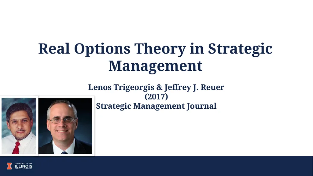 Real Options Theory in Strategic Management Lenos