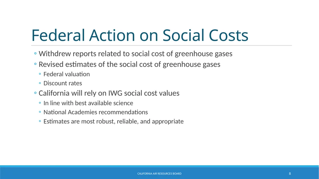 The Social Cost of Methane Emily Wimberger Chief - slide 8 of 8