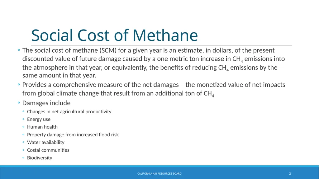 The Social Cost of Methane Emily Wimberger Chief - slide 3 of 8