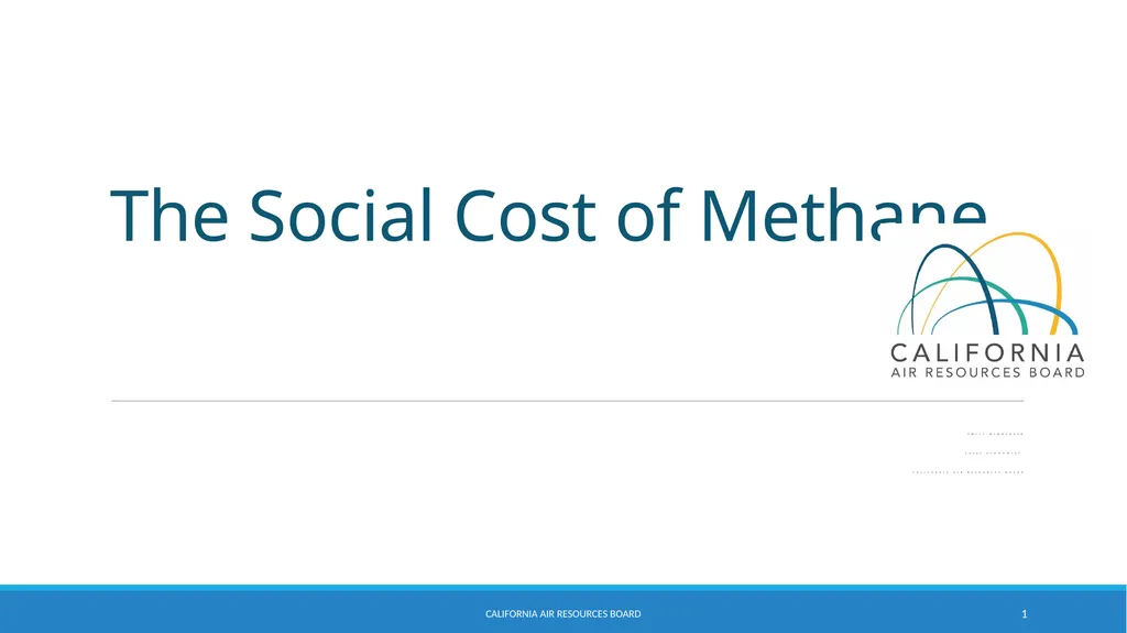 The Social Cost of Methane Emily Wimberger Chief