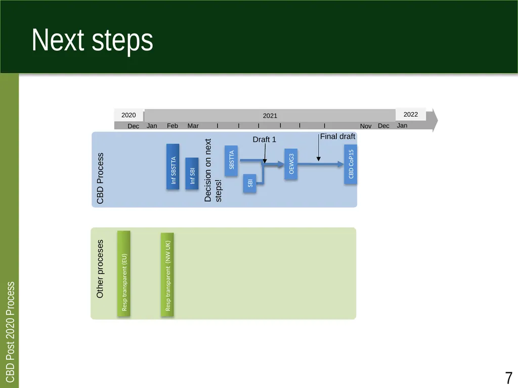 Post 2020 global biodiversity framework process - slide 7 of 8