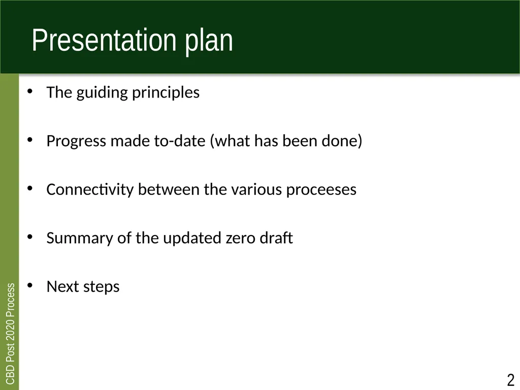 Post 2020 global biodiversity framework process - slide 2 of 8
