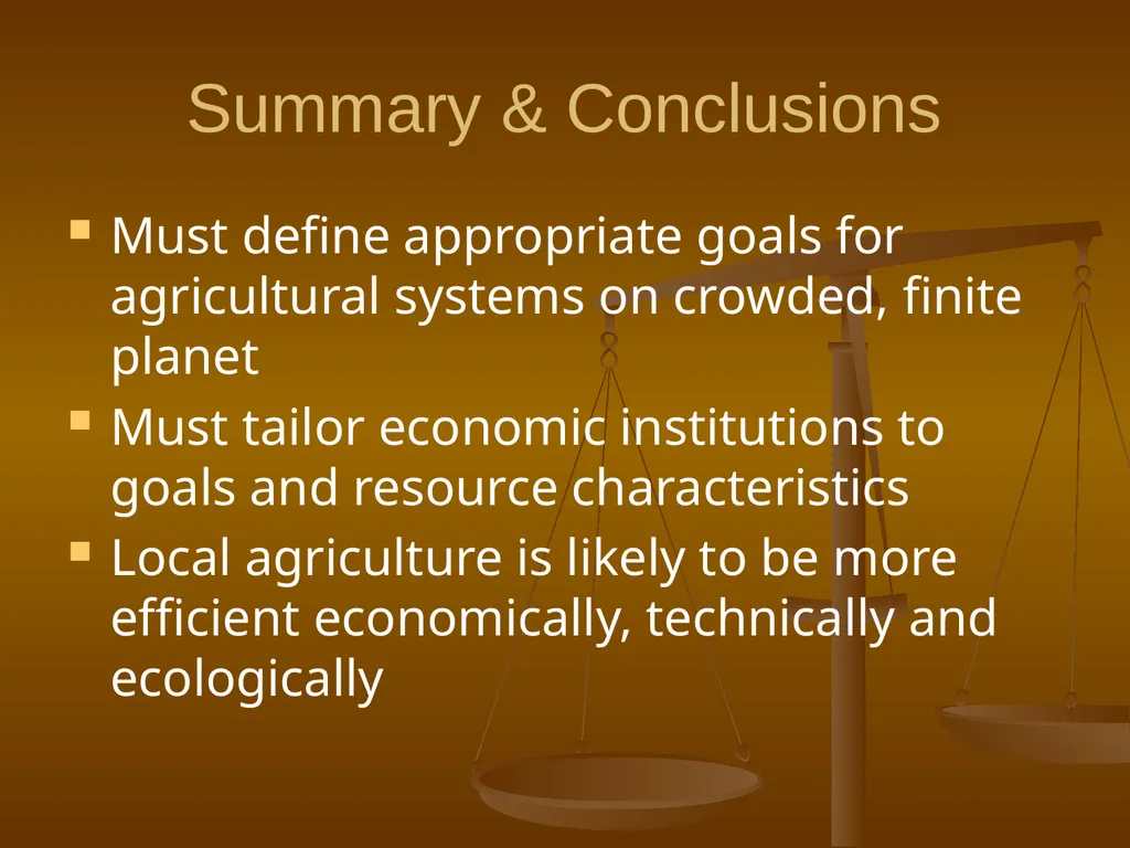 Local Agriculture, Global Ecosystems, and Human - slide 22 of 22