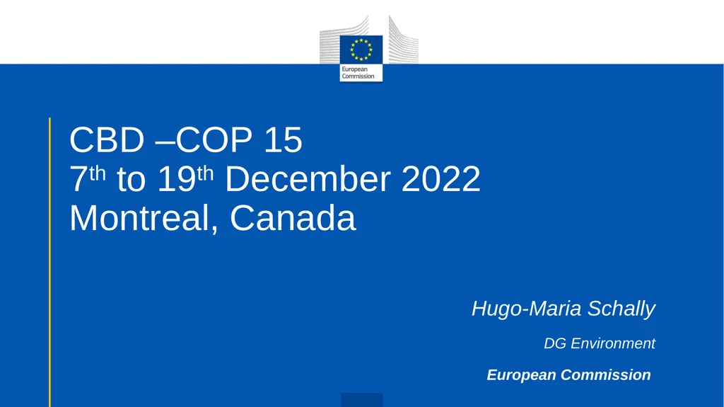 CBD –COP 15 7th to 19th December 2022 Montreal, - slide 1 of 9