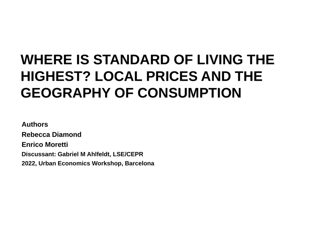 Authors Rebecca Diamond Enrico Moretti Discussant: - slide 1 of 11