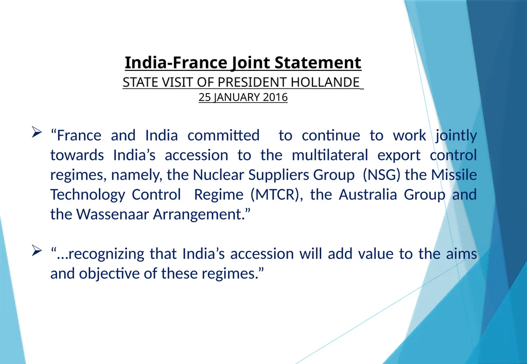 INDIA IN THE NUCLEAR SUPPLIERS GROUP (NSG) Amb. - slide 9 of 17