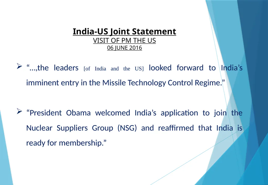 INDIA IN THE NUCLEAR SUPPLIERS GROUP (NSG) Amb. - slide 8 of 17