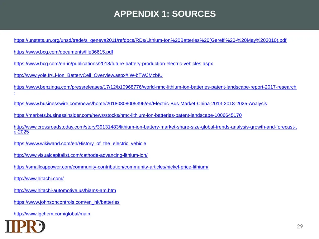 SAMPLE LANDSCAPE STUDY NMC Lithium-ion Batteries - slide 29 of 33