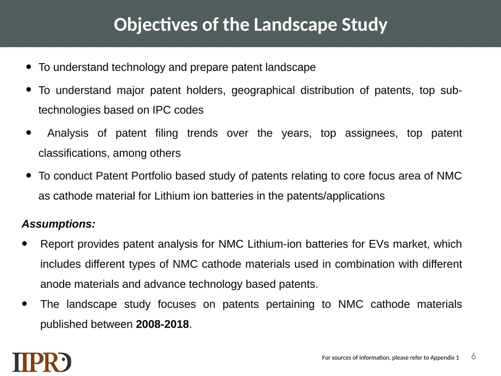 SAMPLE LANDSCAPE STUDY NMC Lithium-ion Batteries - slide 6 of 33