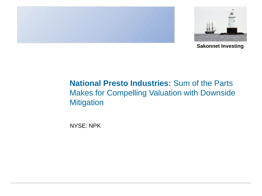 National Presto Industries: Sum of the Parts Makes - slide 1 of 32