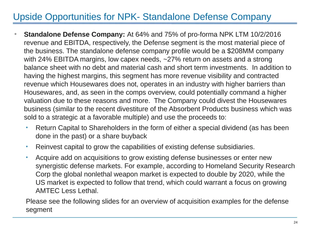 National Presto Industries: Sum of the Parts Makes - slide 24 of 32
