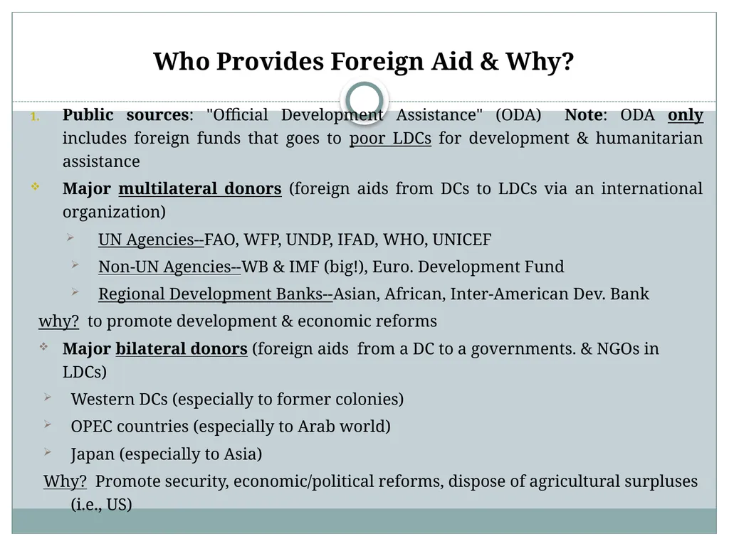 Chapter 6: aid, debt, FDI, and economic - slide 6 of 31