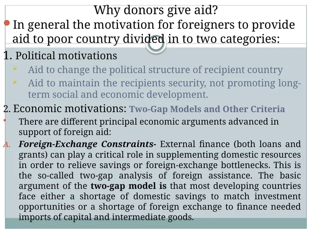 Chapter 6: aid, debt, FDI, and economic - slide 2 of 31