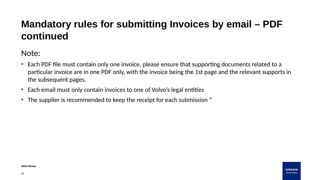Instructions for suppliers to submit invoices - slide 10 of 15