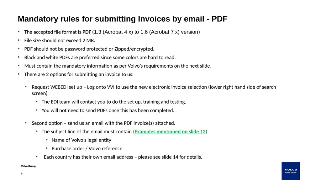 Instructions for suppliers to submit invoices - slide 9 of 15