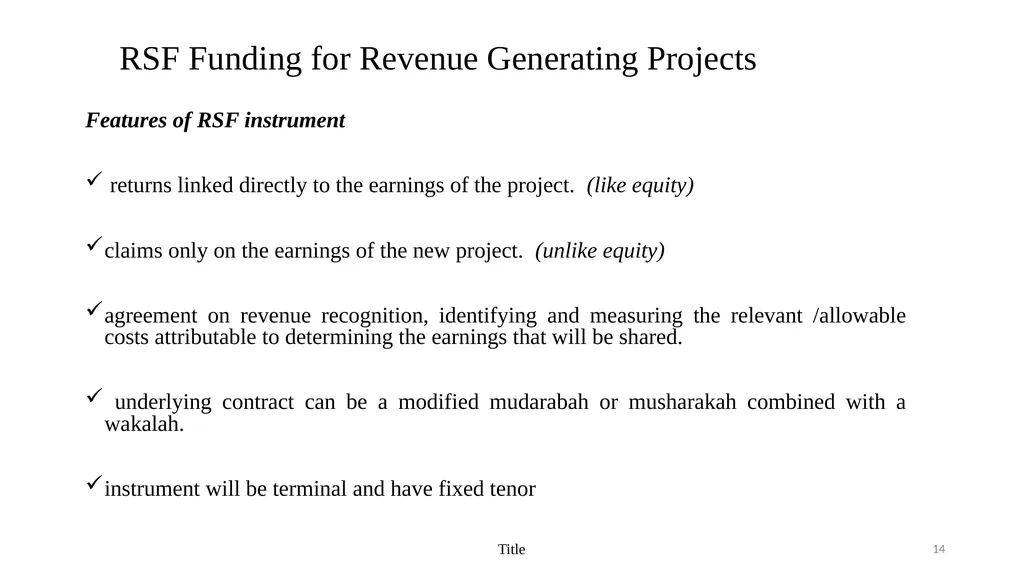 Innovative Islamic Capital Market Instruments A - slide 14 of 34
