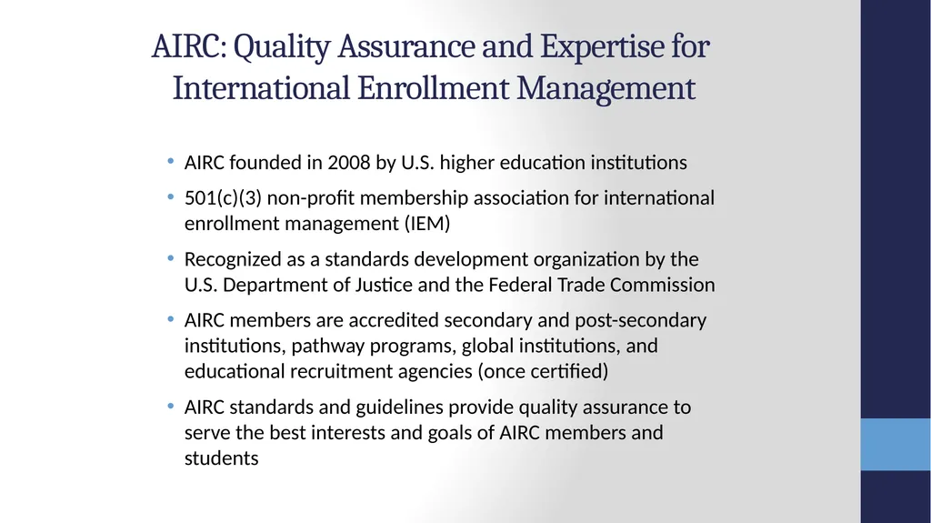 The American International Recruitment Council - slide 2 of 13