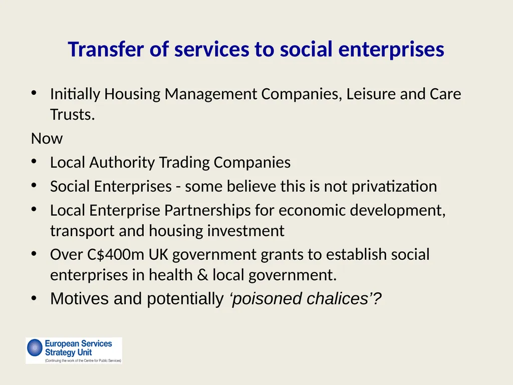 New Forms of Privatization Making It Public: - slide 16 of 25