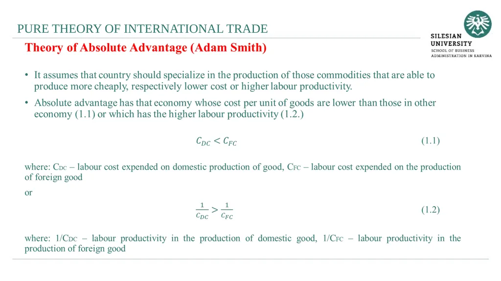 Pure Theory of Trade Lesson I Ingrid Majerova - slide 13 of 22
