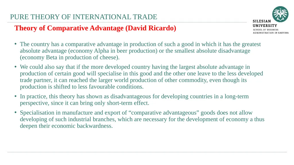 Pure Theory of Trade Lesson I Ingrid Majerova - slide 19 of 22