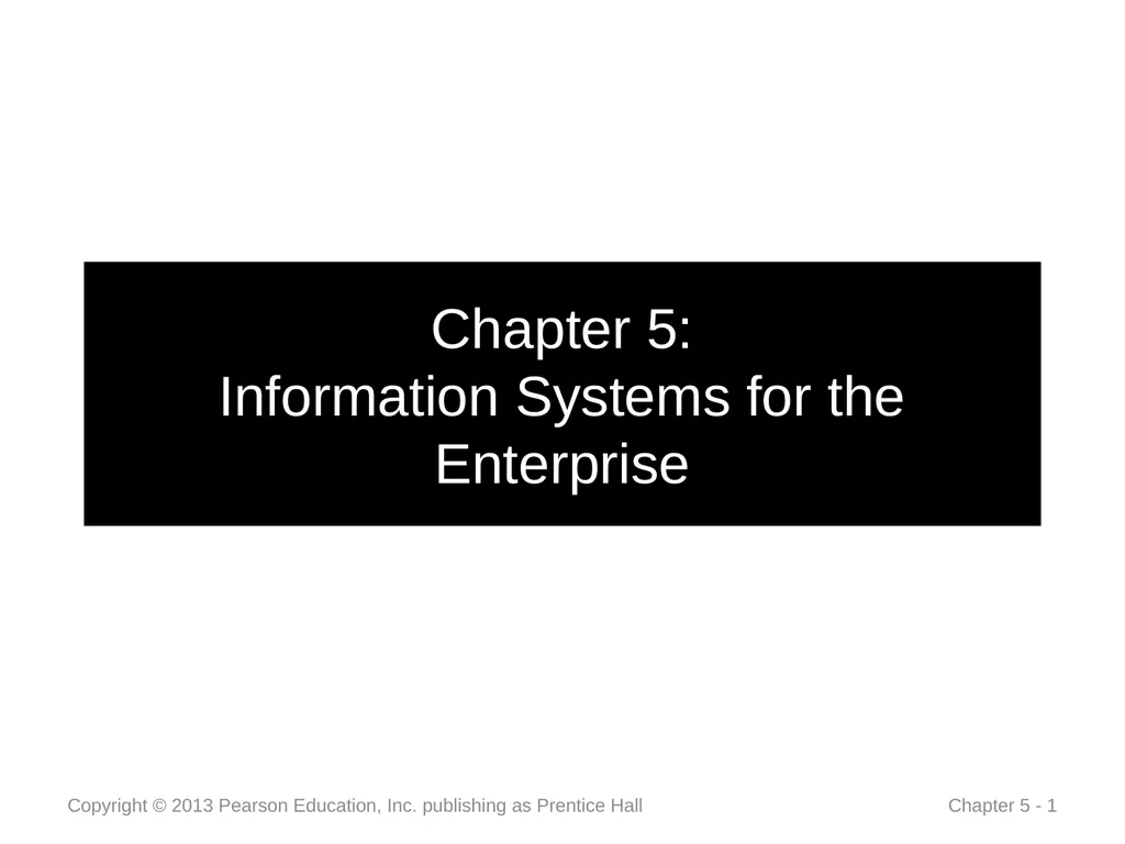 Chapter 5: Information Systems for the Enterprise