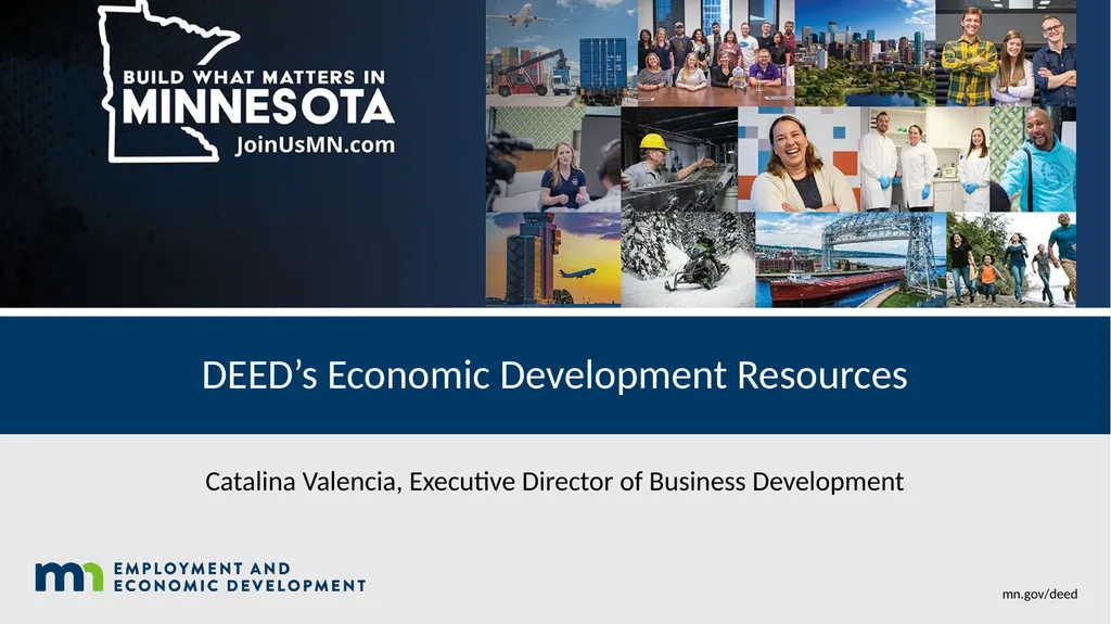 DEED’s Economic Development Resources Catalina - slide 1 of 10