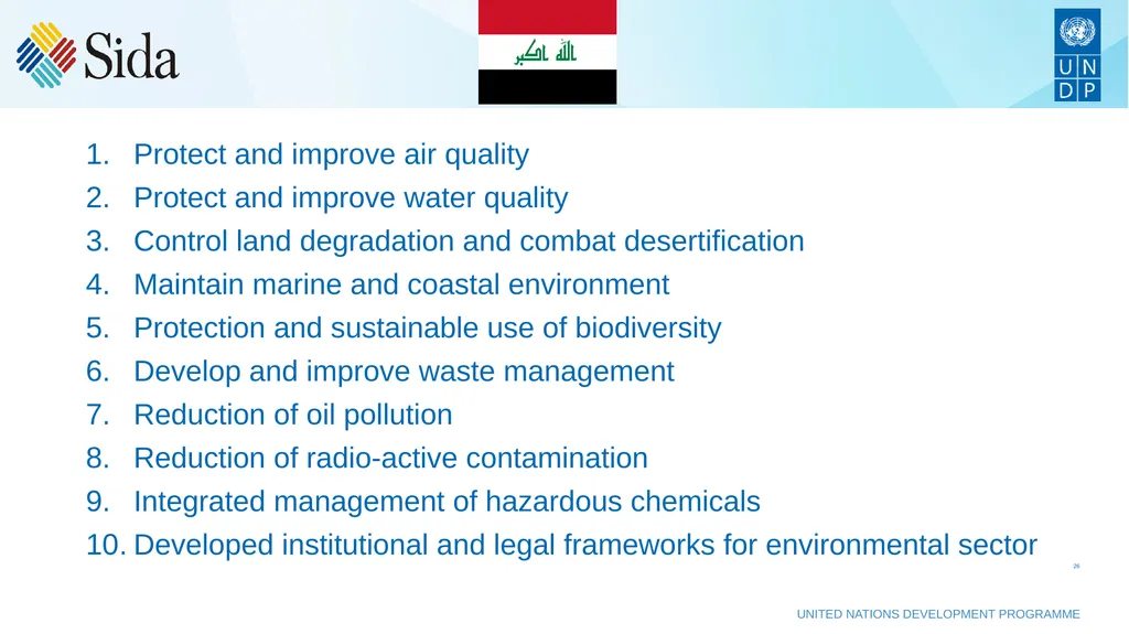 Iraq’s environmental and climate change - slide 26 of 29