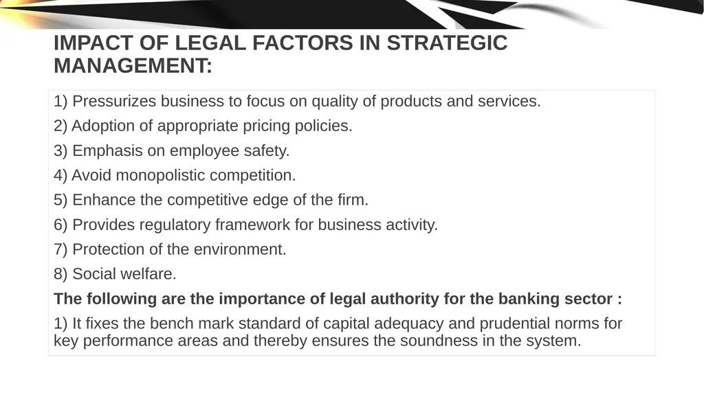 ENVIRONMENT OF STRATEGIC MANAGEMENT. IMPORTANCE OF - slide 34 of 37