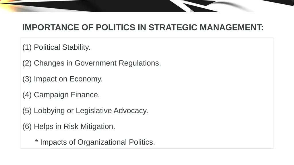 ENVIRONMENT OF STRATEGIC MANAGEMENT. IMPORTANCE OF - slide 2 of 37
