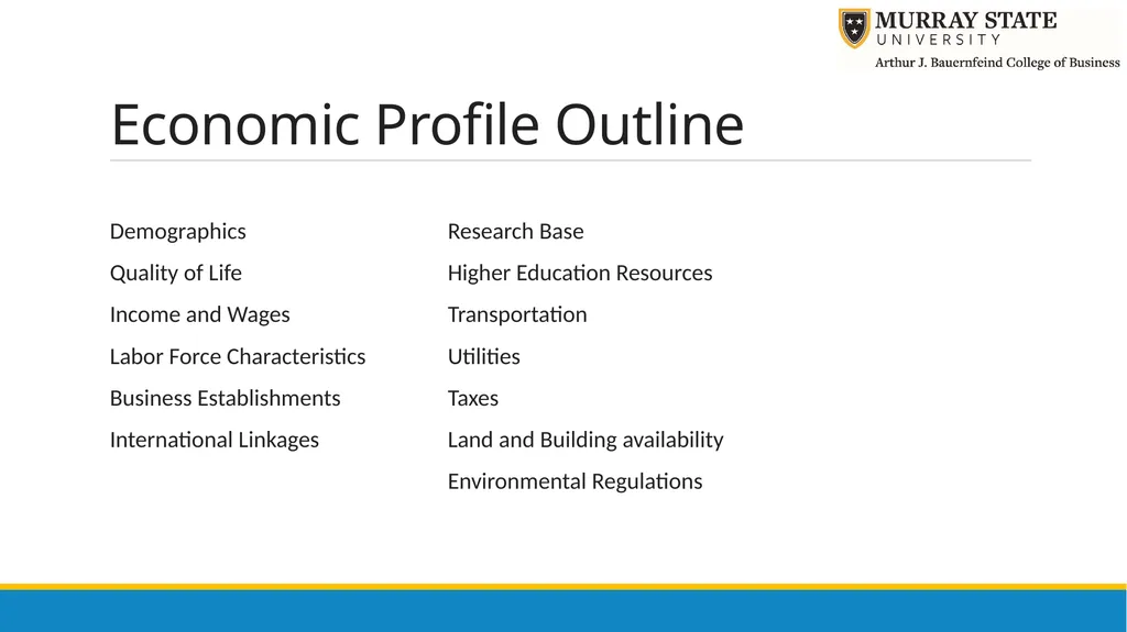 Components of an Economic Profile Presenter: Chris - slide 5 of 37