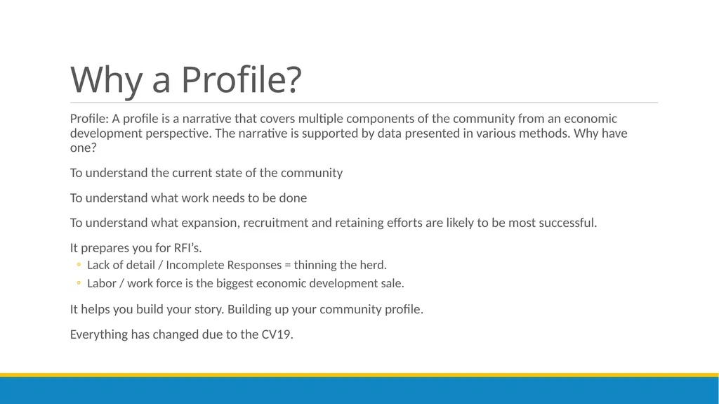 Components of an Economic Profile Presenter: Chris - slide 3 of 37