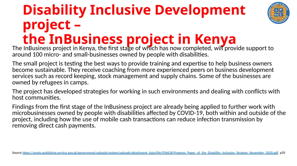 CDPF On-line Disability Equality Capacity Building - slide 21 of 28