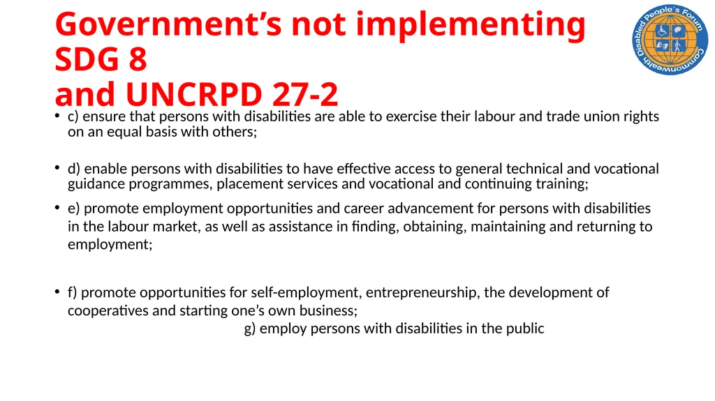 CDPF On-line Disability Equality Capacity Building - slide 13 of 28
