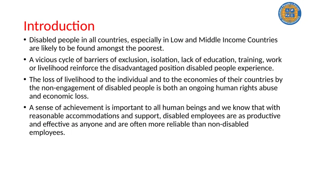 CDPF On-line Disability Equality Capacity Building - slide 3 of 28