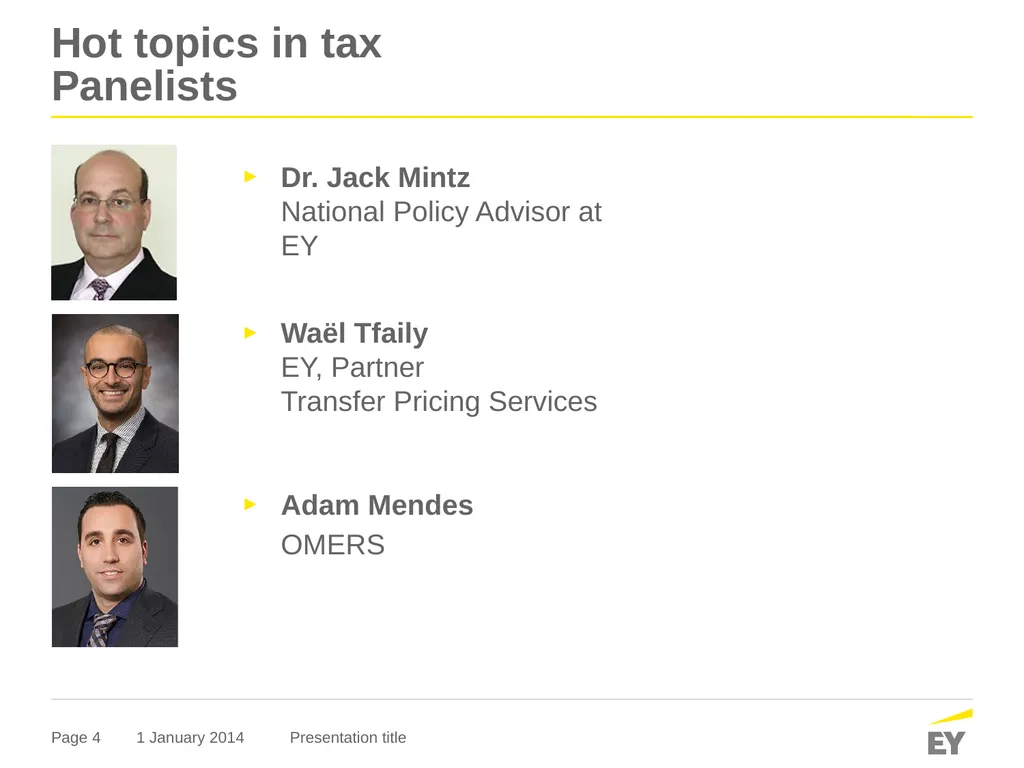 Hot topics in tax Financial Executives - slide 4 of 21