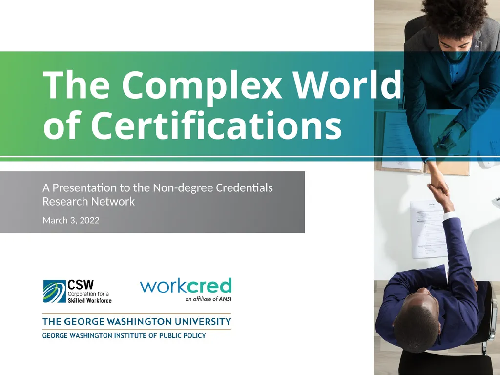 The Complex World of Certifications A Presentation