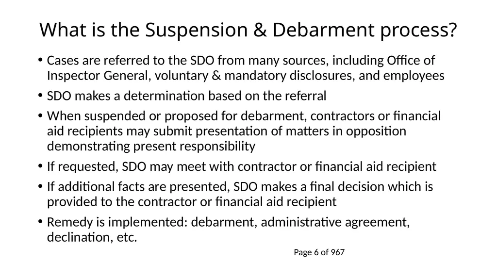 2021 Big A Suspension and Debarment Panel Meet - slide 6 of 24