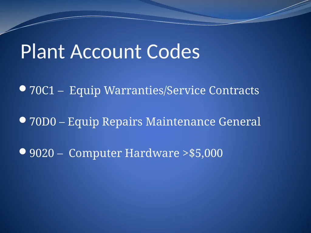Key Account Codes February 19th and 20th, 2013 - slide 9 of 18