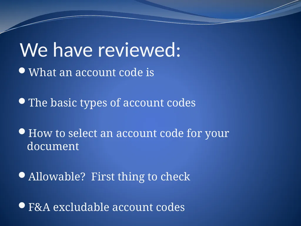 Key Account Codes February 19th and 20th, 2013 - slide 17 of 18