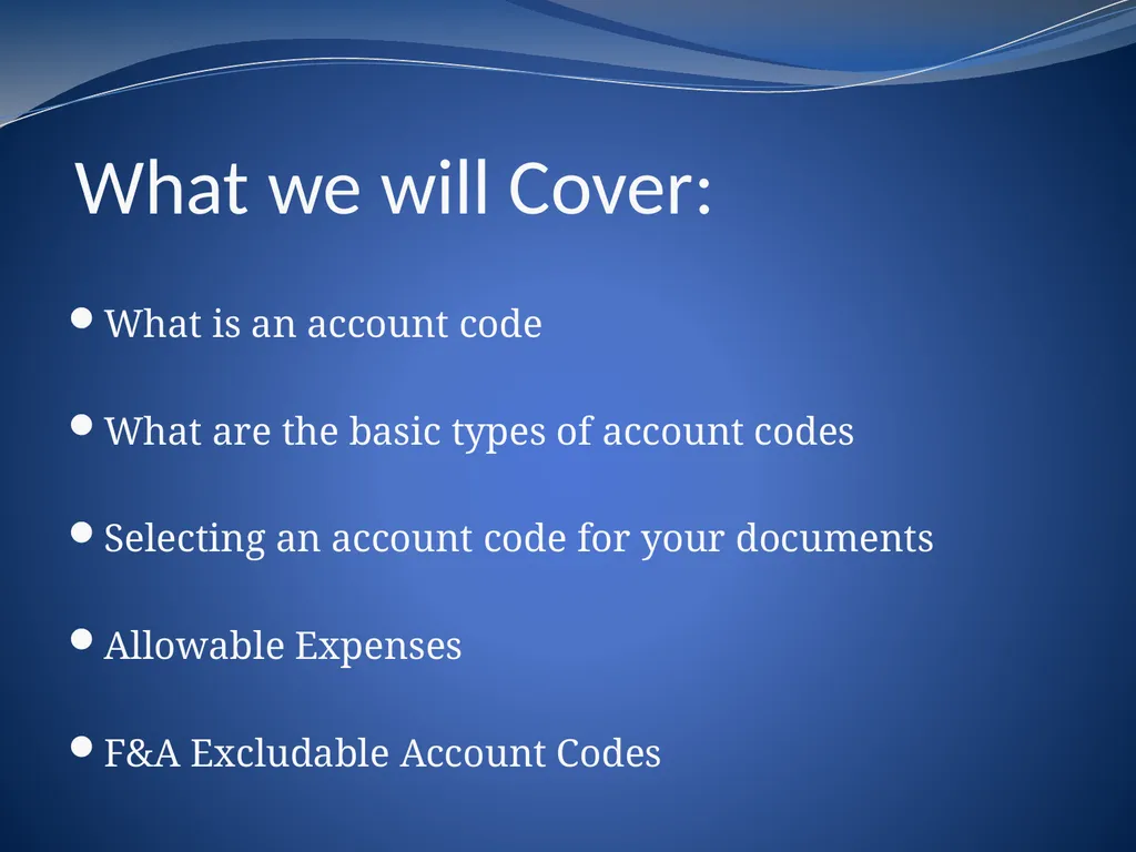 Key Account Codes February 19th and 20th, 2013 - slide 2 of 18