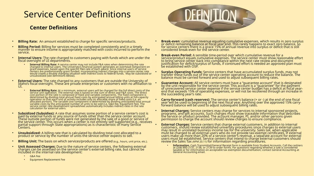 Understanding Service Centers and Rate Development - slide 4 of 20