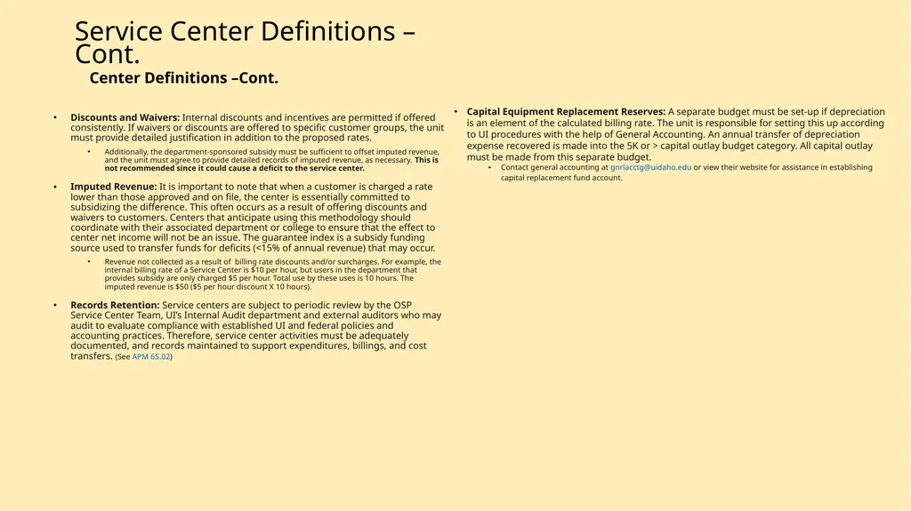 Understanding Service Centers and Rate Development - slide 5 of 20