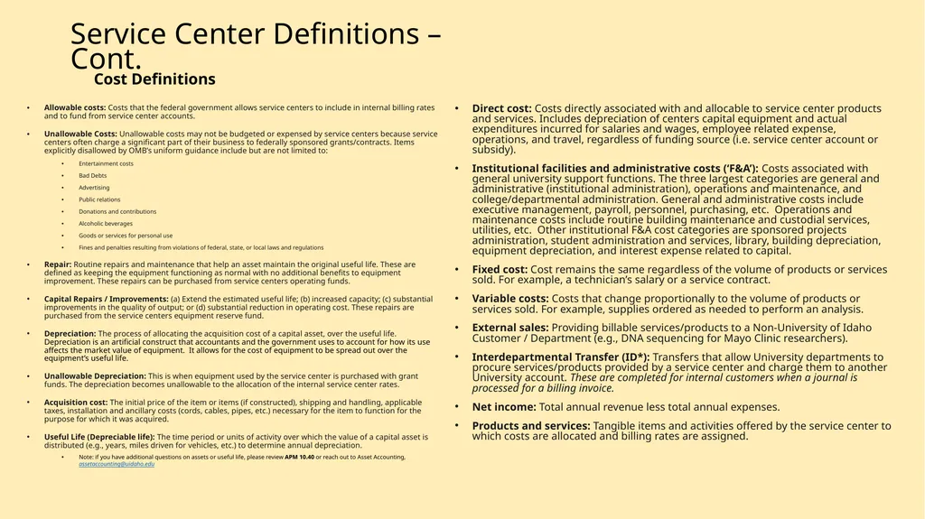 Understanding Service Centers and Rate Development - slide 6 of 20