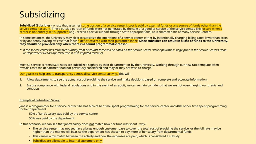 Understanding Service Centers and Rate Development - slide 7 of 20