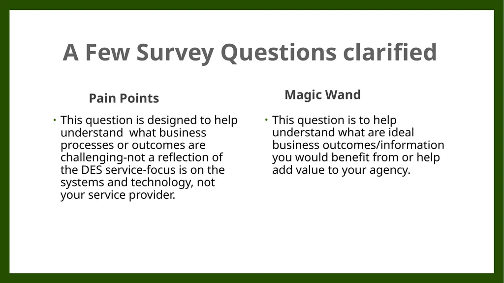 DES Client Services Stakeholders February 7, 2018 - slide 20 of 23