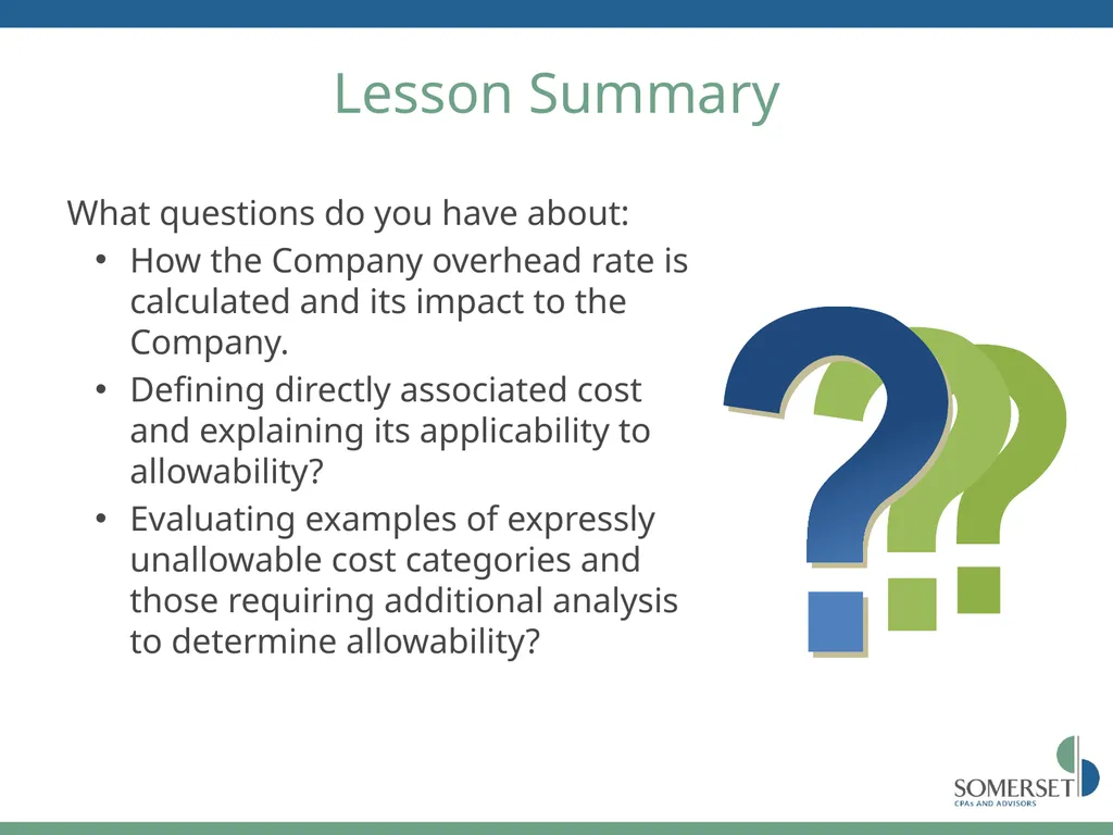 Maximizing Your FAR Overhead Rate Scott Sutton, - slide 40 of 52