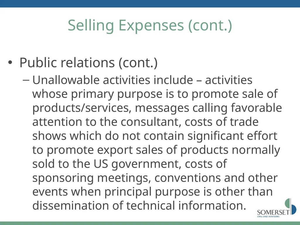Maximizing Your FAR Overhead Rate Scott Sutton, - slide 30 of 52